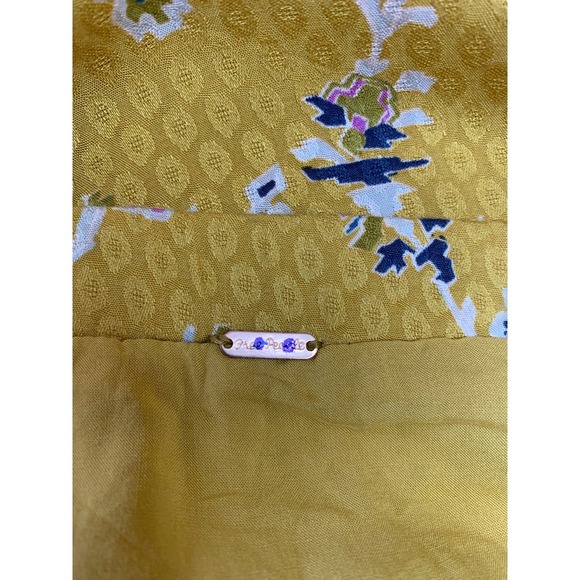 Free People Talia Two Piece Set in Turmeric Small Skirt Top Floral Drawstring - Picture 4 of 5